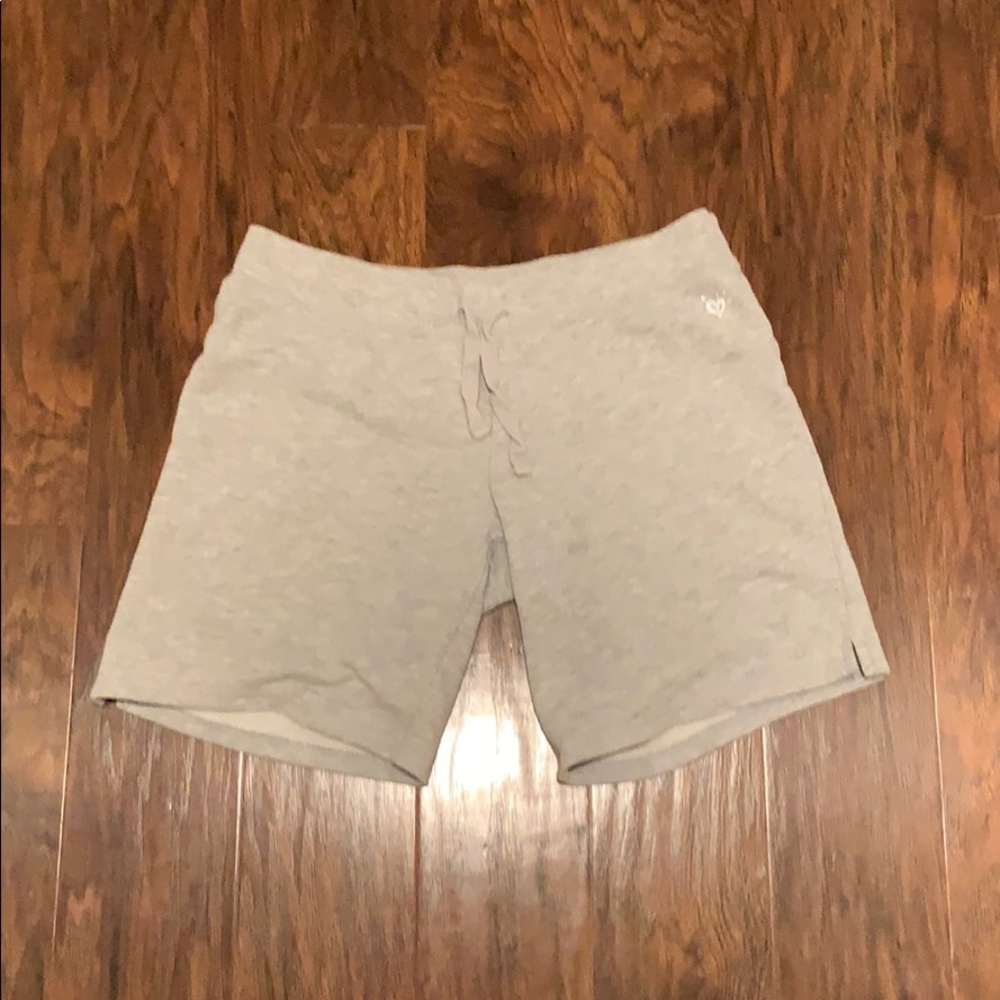 A grey pair of justice shorts that were worn once.